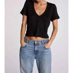 NEW SUNDAYS linen sister tee in black